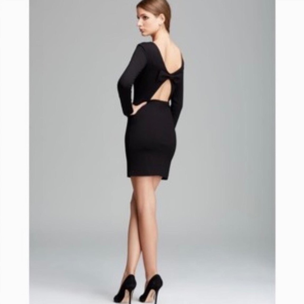 Amanda Uprichard Open-Back Bow Detail Black Sheath Dress Sz M